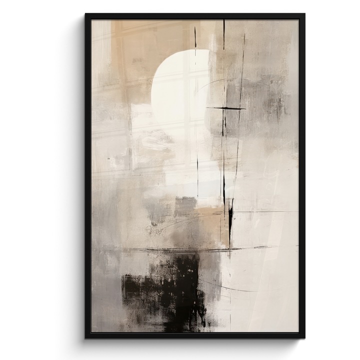 Tablou Poster inramat, Decorative, Living, Modern Art, Decorarea peretilor Gri deschis 80x120 cm