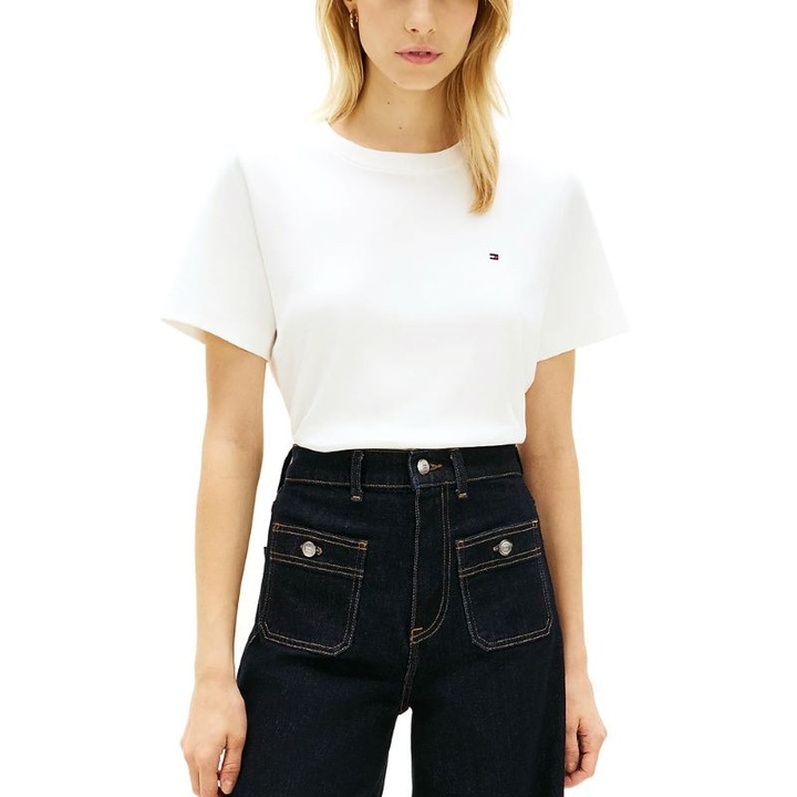 Tricou Tommy Hilfiger BOXY INTERLOCK SS C-NK TEE-WW0WW49646-YBL