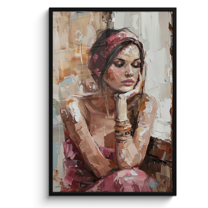 Tablou Poster inramat, Decorative, Living, Modern Art, Decorarea peretilor Roz 80x120 cm