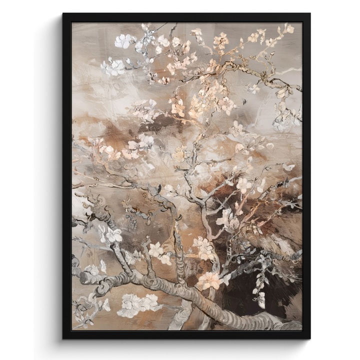 Рамкиран постер, декоративен, за всекидневна, модерно изкуство, декорация на стени, кафяв 60x80 см