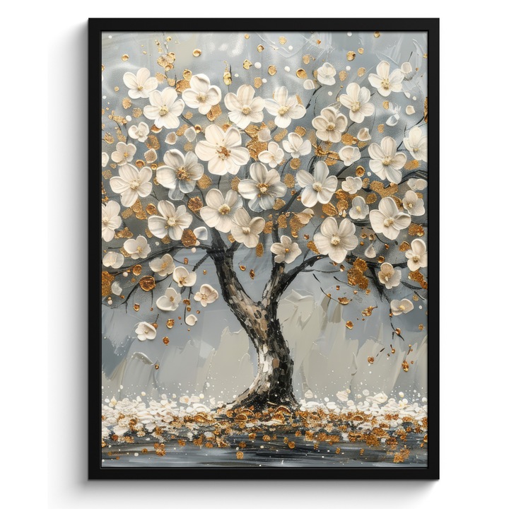 Рамкиран постер, Декоративен, Всекидневна, Модерно изкуство, Декорация на стени Бял 60x80 см