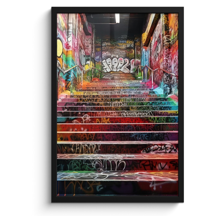 Рамкиран постер, Декоративен, Всекидневна, Модерно изкуство, Декорация на стени, Многоцветен 40x60 см