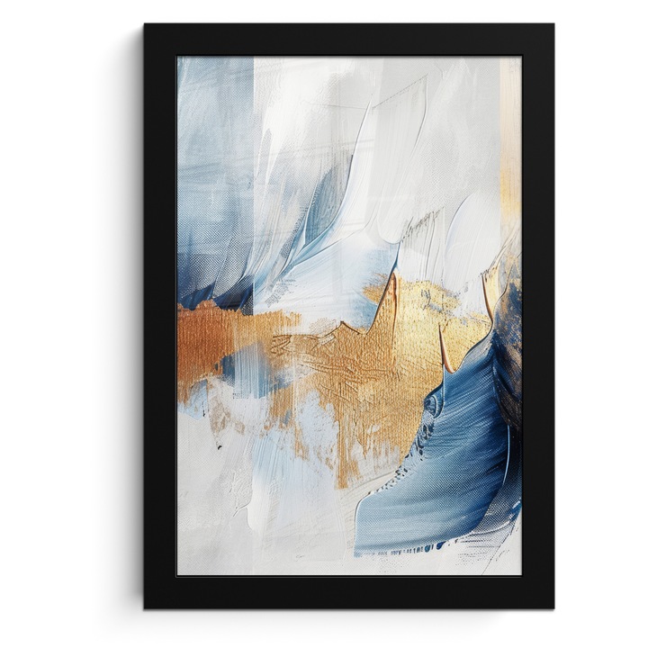 Рамкиран постер, Декоративен, Всекидневна, Модерно изкуство, Декорация на стени Светлосин 20x30 см