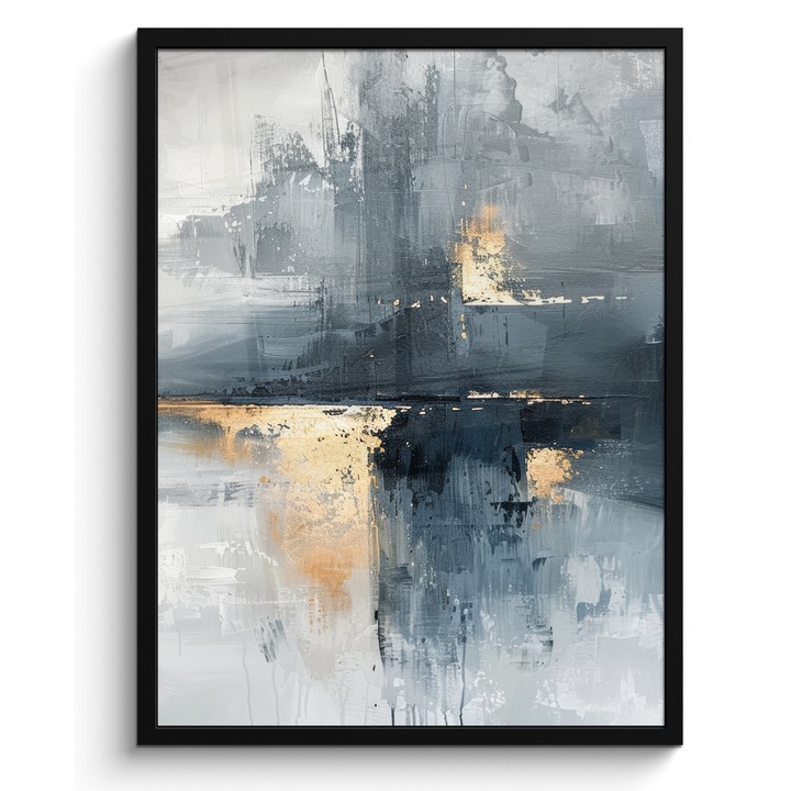 Плакат с рамка, Декоративен, Всекидневна, Модерно изкуство, Декорация за стена, Тъмно сив 60x80 см