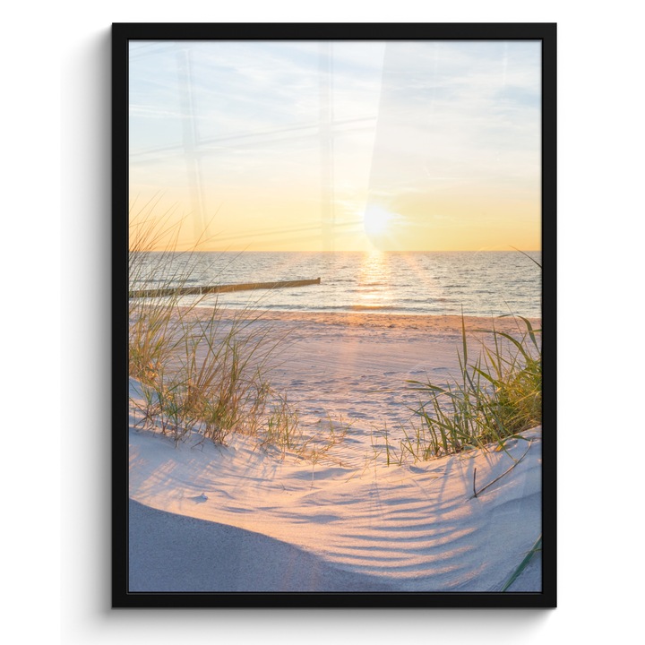 Рамкиран постер, Декоративен, Всекидневна, Модерно изкуство, Декорация на стени Светлосин 60x80 см