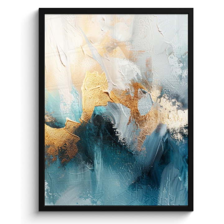 Рамкиран постер, Декоративен, Всекидневна, Модерно изкуство, Декорация на стени Индиго синьо 60x80 см