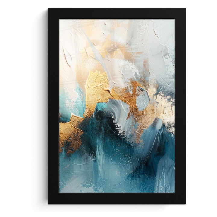 Tablou Poster inramat, Decorative, Living, Modern Art, Decorarea peretilor Albastru indigo 20x30 cm