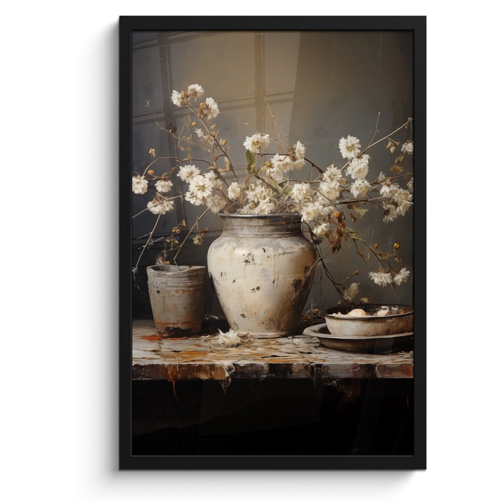 Рамкирана постерна картина, Декоративна, Всекидневна, Модерно изкуство, Декорация на стени Черна 40x60 см