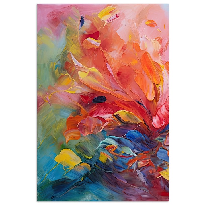 Poster decorativ, OnlyWow, artă modernă, roz, 20x30 cm