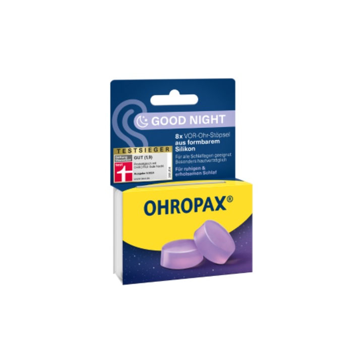 8 dopuri de urechi OHROPAX Good Night - pentru un somn linistit si odihnitor