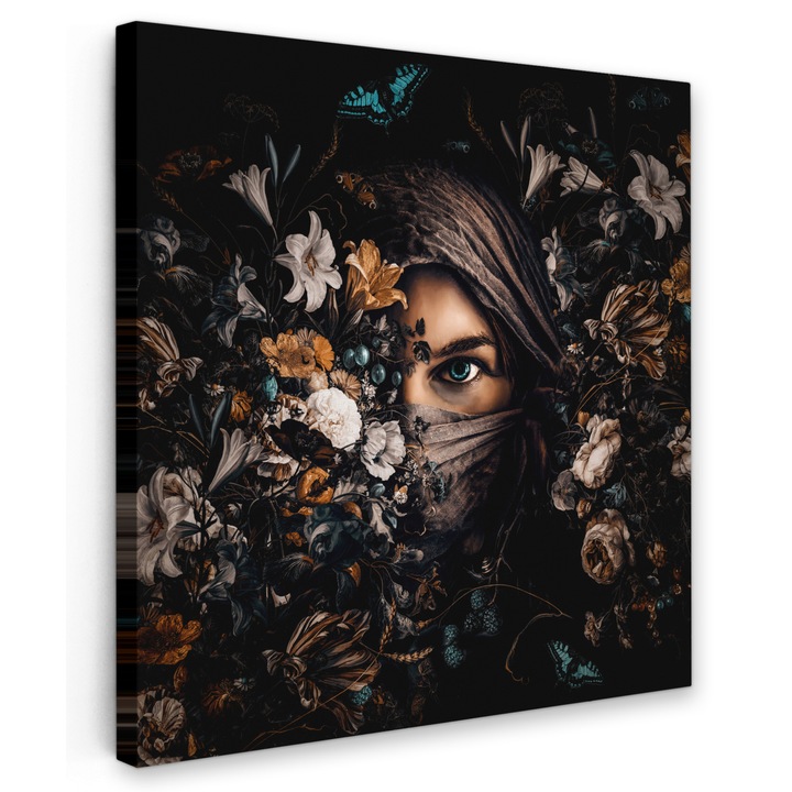 Tablou Canvas, Abstract, Decorative, Living, Bucatarie, Modern Art, Decorarea peretilor Negru 50x50 cm