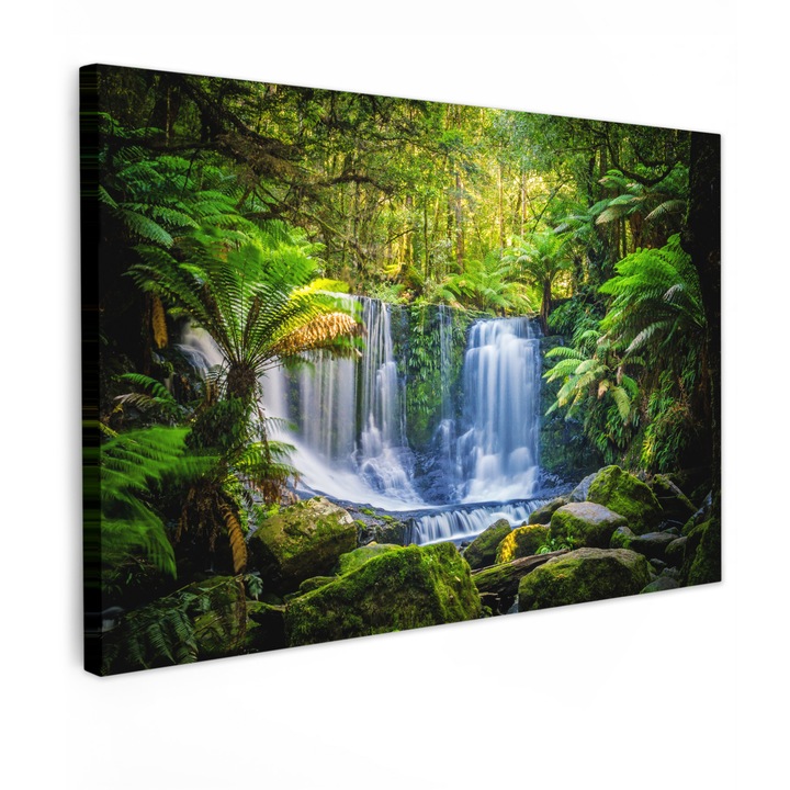 Tablou Canvas, Abstract, Decorative, Living, Bucatarie, Modern Art, Decorarea peretilor Verde inchis 90x60 cm