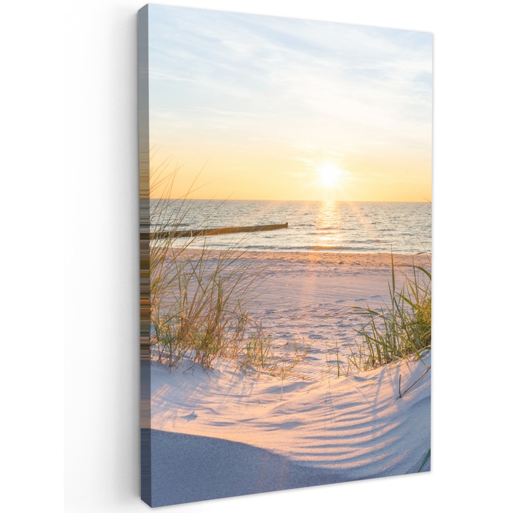 Канава, Абстракт, Декоративен, Хол, Кухня, Модерно изкуство, Декорация на стени Светлосин 20x30 см