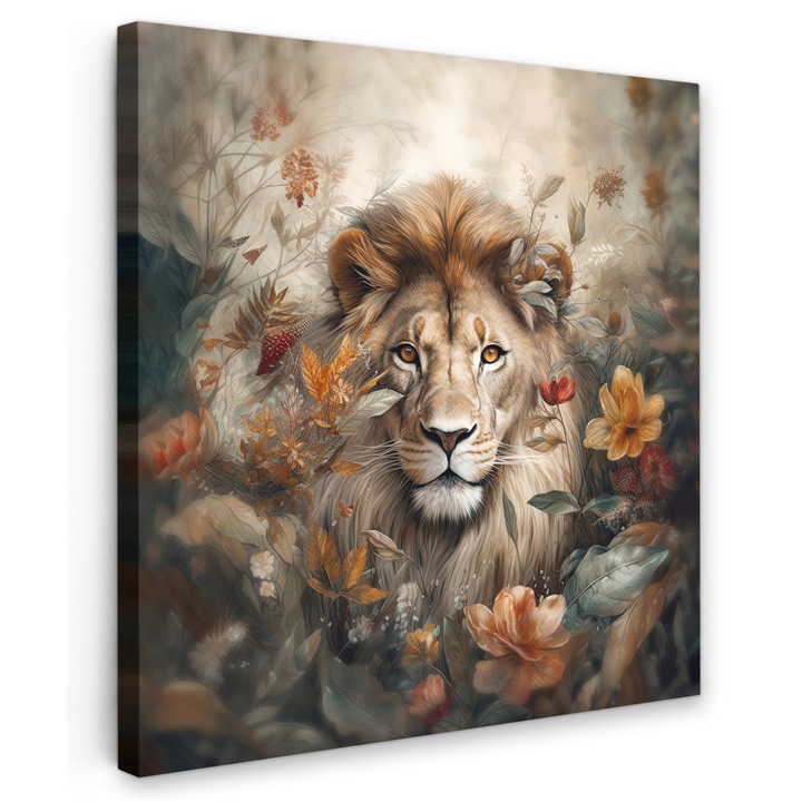 Tablou Canvas, Abstract, Decorative, Living, Bucatarie, Modern Art, Decorarea peretilor Bej 90x90 cm