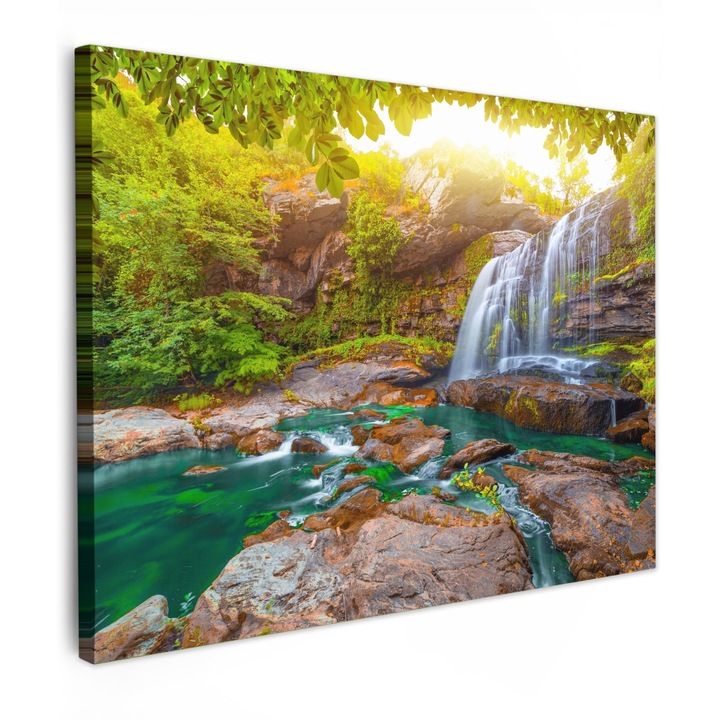 Канава картина, абстрактна, декоративна, за всекидневна, кухня, модерно изкуство, декорация за стена, тъмнозелен, 80x60 см