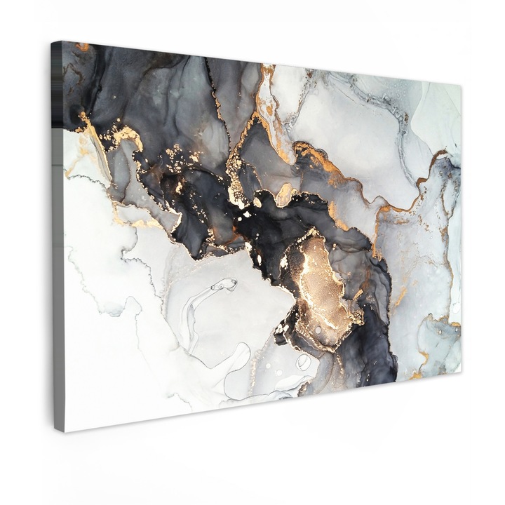 Tablou Canvas, Abstract, Decorative, Living, Bucatarie, Modern Art, Decorarea peretilor Auriu 30x20 cm