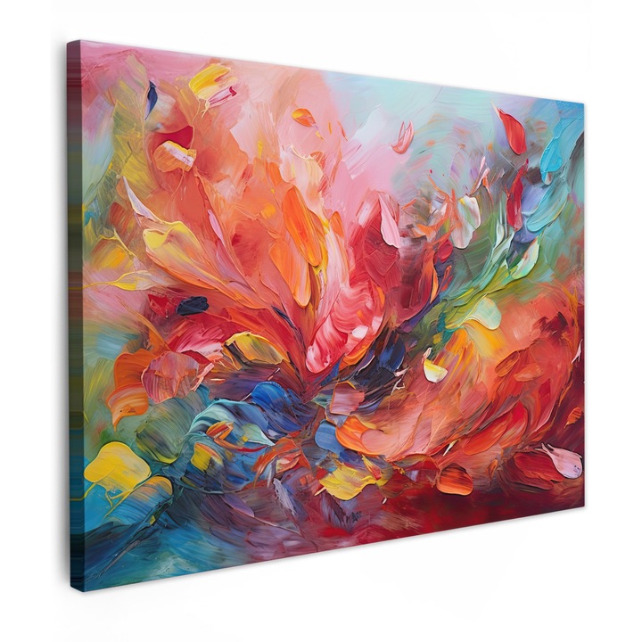 Канава, Абстрактно, Декоративно, Хол, Кухня, Модерно изкуство, Декорация на стени Розово 80x60 см