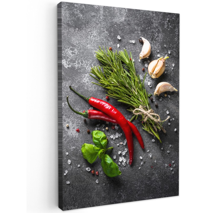 Tablou Canvas, Abstract, Decorative, Living, Bucatarie, Modern Art, Decorarea peretilor Gri inchis 40x60 cm