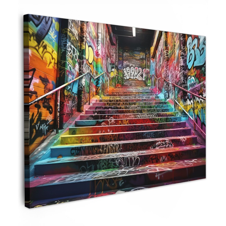 Канава картина, Абстрактна, Декоративна, Дневна, Кухня, Модерно изкуство, Декорация на стени Многоцветна 80x60 см