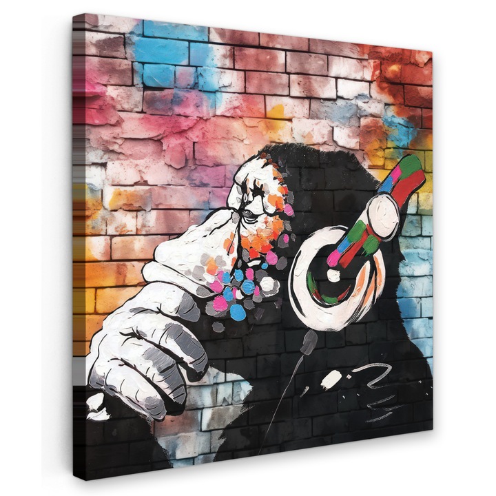 Канава картина, абстрактна, декоративна, за всекидневна, кухня, модерно изкуство, декорация на стена, многоцветна 20x20 см