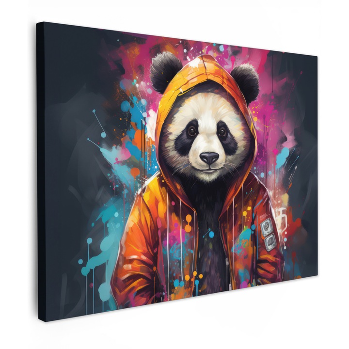 Канава, Абстракт, Декоративен, Всекидневна, Кухня, Модерно изкуство, Декорация на стени, Оранжев 80x60 см