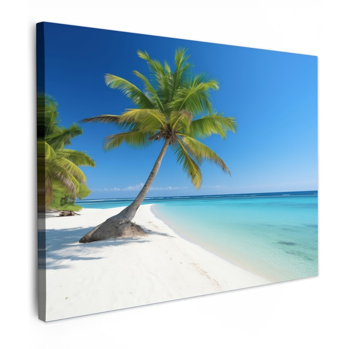 Канава картина, Абстрактна, Декоративна, Всекидневна, Кухня, Модерно изкуство, Декорация за стена Зелена 80x60 см