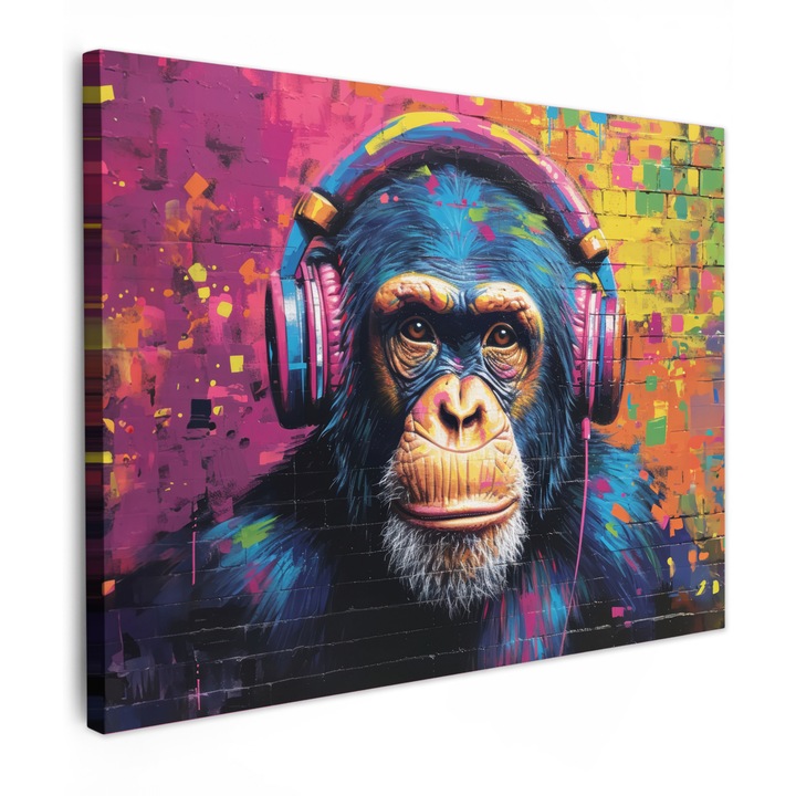 Канава, Абстракт, Декоративен, Хол, Кухня, Модерно изкуство, Декорация на стени Син 80x60 см