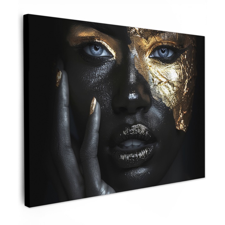 Канава, Абстрактно, Декоративно, Дневна, Кухня, Модерно изкуство, Декорация на стени Светлосиньо 80x60 см