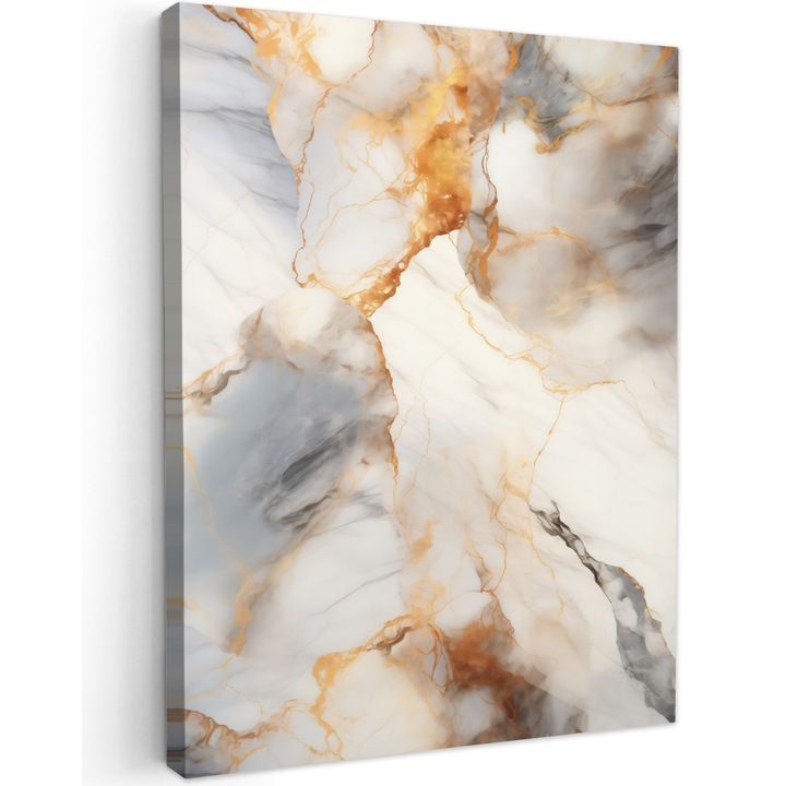 Канава картина, Абстрактна, Декоративна, Всекидневна, Кухня, Модерно изкуство, Декорация за стена Бяла 60x80 см