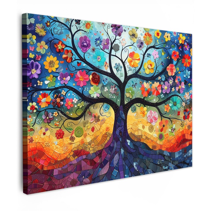 Канава, Абстракт, Декоративен, Хол, Кухня, Модерно изкуство, Декорация на стени Тъмно синьо 80x60 см