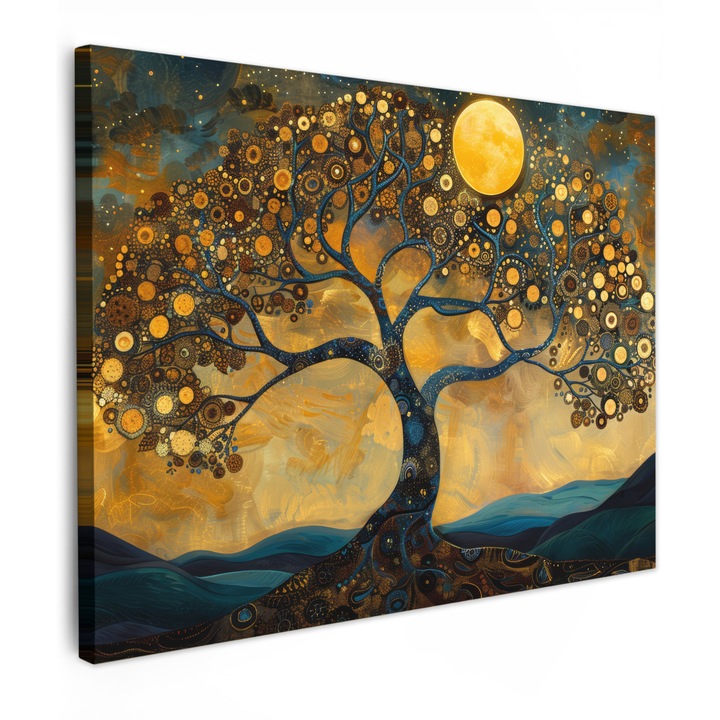 Канава, Абстракт, Декоративни, Дневна, Кухня, Модерно изкуство, Декорация на стени, Оранжево 80x60 см