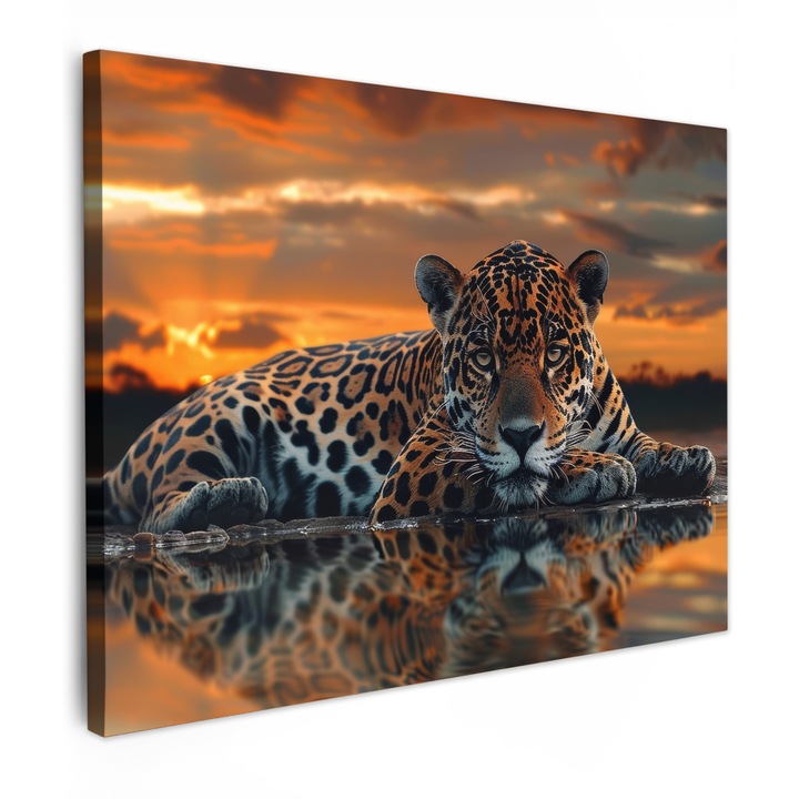 Канава, Абстракт, Декоративен, Хол, Кухня, Модерно изкуство, Декорация на стени Оранжев 80x60 см