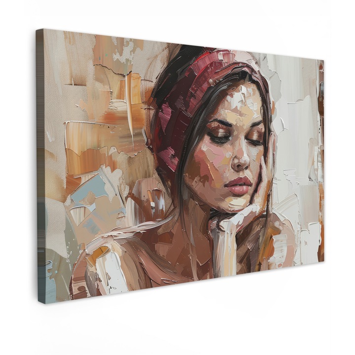 Канава, Абстракт, Декоративен, Всекидневна, Кухня, Модерно изкуство, Декорация на стени Розово 30x20 см