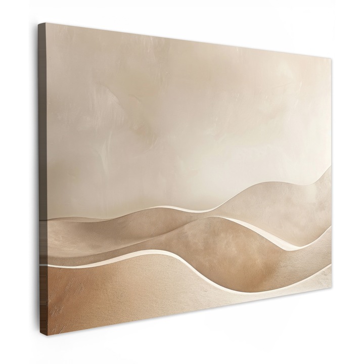 Канава картина, абстрактна, декоративна, за всекидневна, кухня, модерно изкуство, декорация за стена, бежова 80x60 см