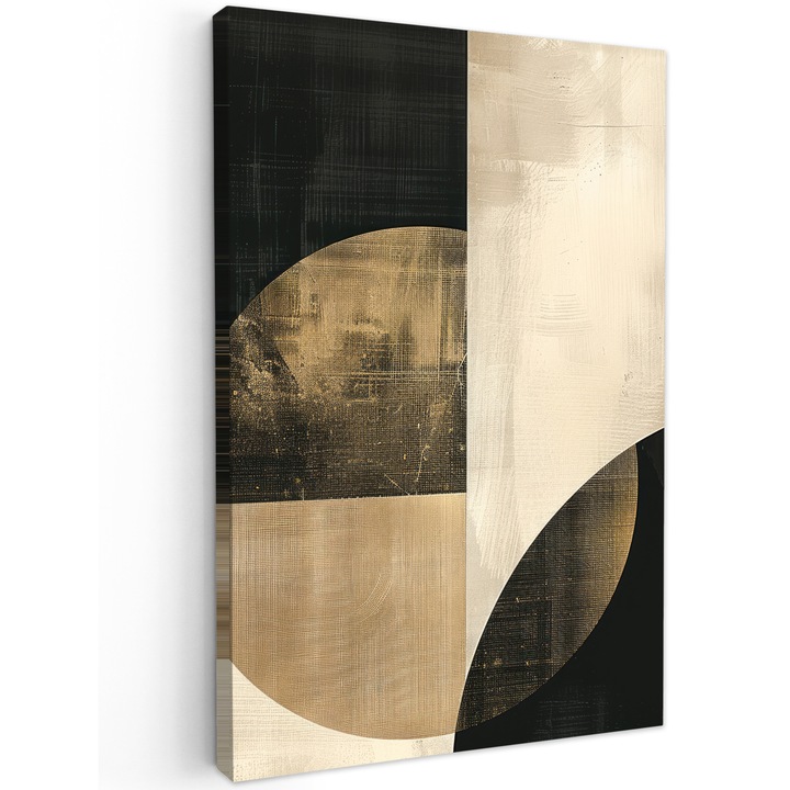 Канава, Абстрактно, Декоративно, Дневна, Кухня, Модерно Изкуство, Декорация на стени, Кремаво 80x120 см