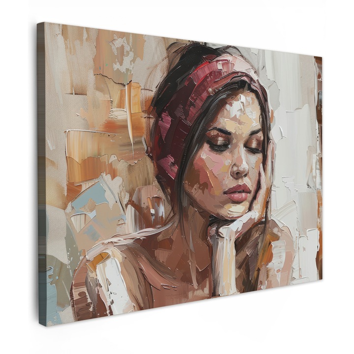 Канава, Абстрактно, Декоративно, Хол, Кухня, Модерно изкуство, Декорация на стени Розово 80x60 см