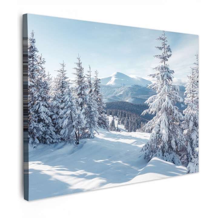 Канава, Абстрактно, Декоративно, Дневна, Кухня, Модерно изкуство, Декорация на стени Светлосиньо 80x60 см