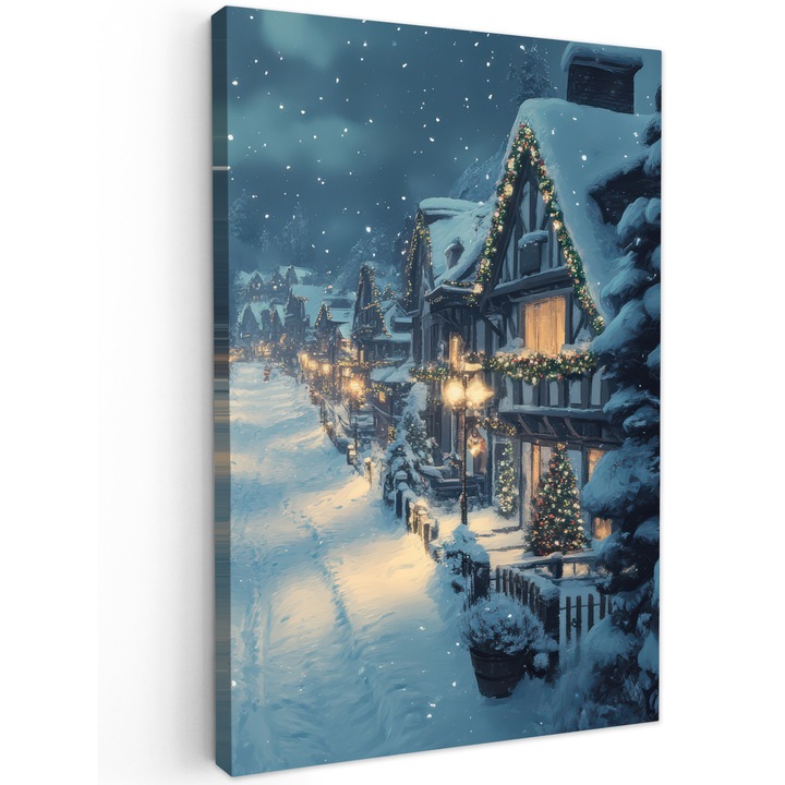 Tablou Canvas, Abstract, Decorative, Living, Bucatarie, Modern Art, Decorarea peretilor Albastru inchis 40x60 cm