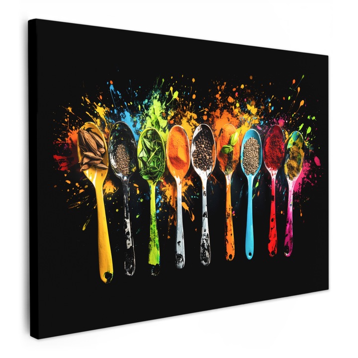 Канава картина, абстрактна, декоративна, за всекидневна, кухня, модерно изкуство, декорация за стена, многоцветна, 80x60 см