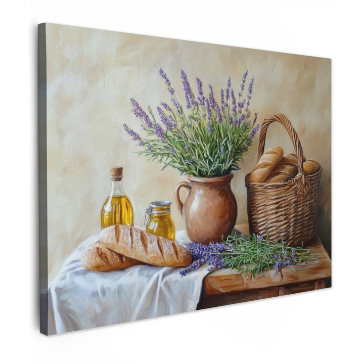 Канава, Абстракт, Декоративен, Хол, Кухня, Модерно изкуство, Декорация на стени Лила 80x60 см