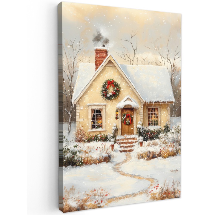 Канава, Абстракт, Декоративен, Всекидневна, Кухня, Модерно изкуство, Декорация на стени Крем 20x30 см