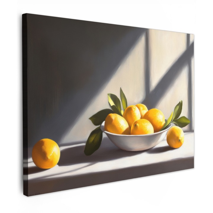 Канава, Абстрактен, Декоративен, Всекидневна, Кухня, Модерно изкуство, Декорация на стени Жълт 80x60 см