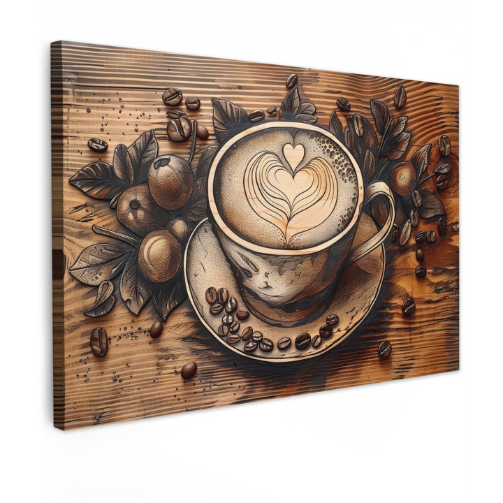 Tablou Canvas, Abstract, Decorative, Living, Bucatarie, Modern Art, Decorarea peretilor Maro 90x60 cm