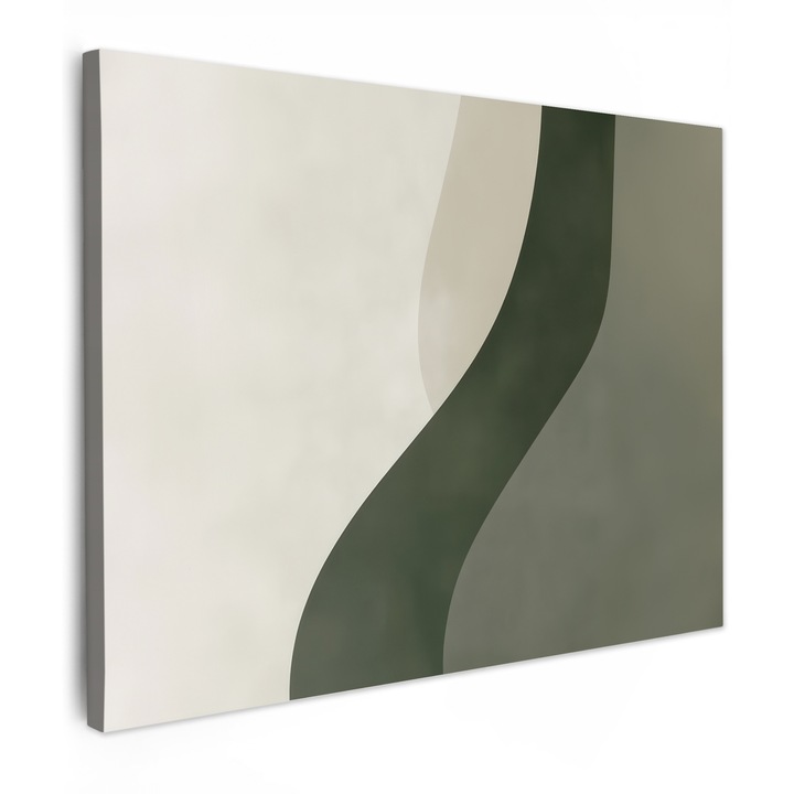 Канава, Абстракт, Декоративен, Хол, Кухня, Модерно изкуство, Декорация на стени Зелен 80x60 см