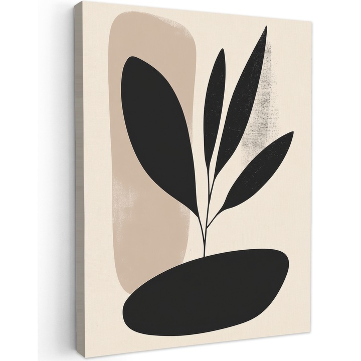 Канава, Абстракт, Декоративен, Всекидневна, Кухня, Модерно изкуство, Декорация на стени Черен 60x80 см