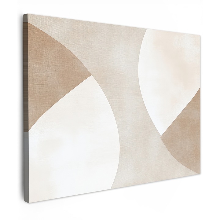 Канава картина, абстрактна, декоративна, за всекидневна, кухня, модерно изкуство, декорация на стена, бежова 80x60 см