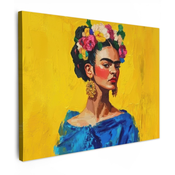 Канава, Абстракт, Декоративен, Хол, Кухня, Модерно изкуство, Декорация за стена Жълт 80x60 см