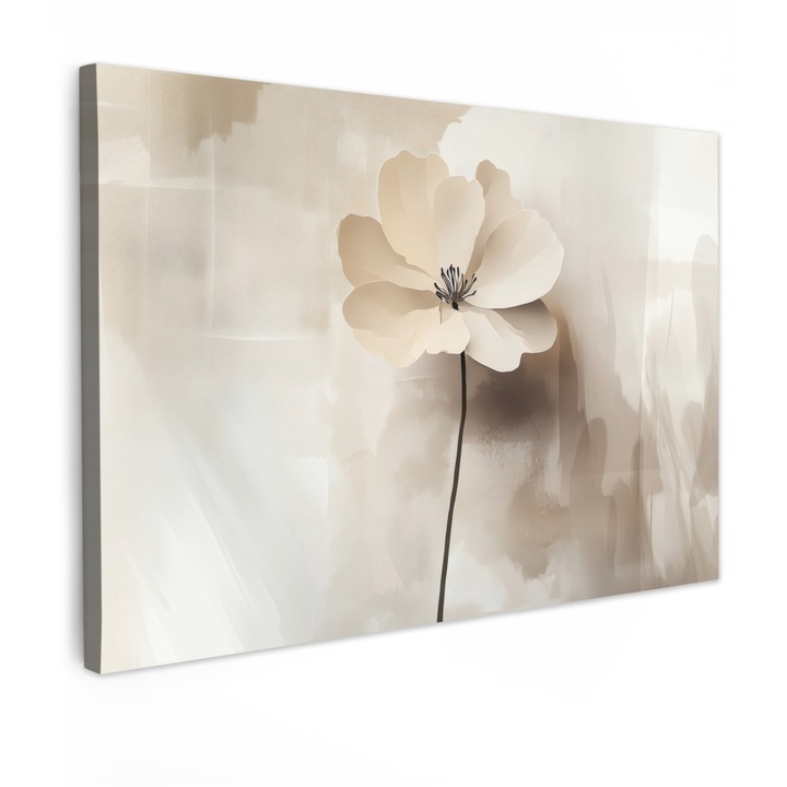 Канава картина, абстрактна, декоративна, за всекидневна, кухня, модерно изкуство, декорация на стена, кремава 60x40 см