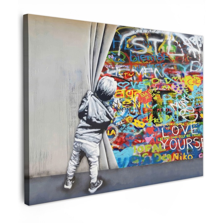 Канава картина, абстрактна, декоративна, за всекидневна, кухня, модерно изкуство, декорация за стена, светлосива, 80x60 см