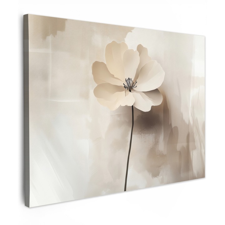 Канава картина, Абстрактна, Декоративна, Дневна, Кухня, Модерно изкуство, Декорация на стени Крем 80x60 см